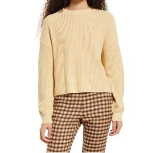 NWT Nordstrom BP Chunky Crew Neck Tan Sweater